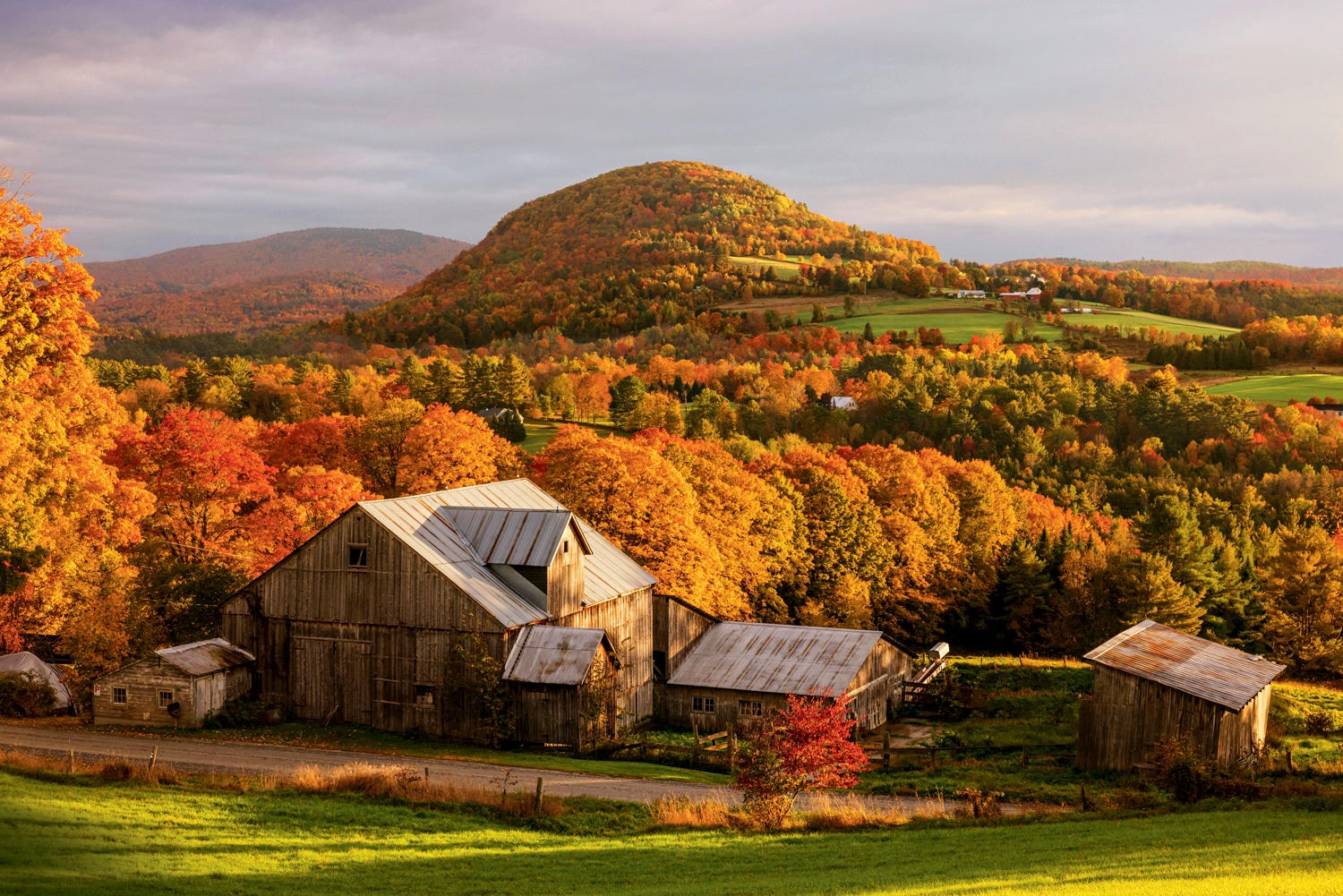 Vermont hills and farmstead